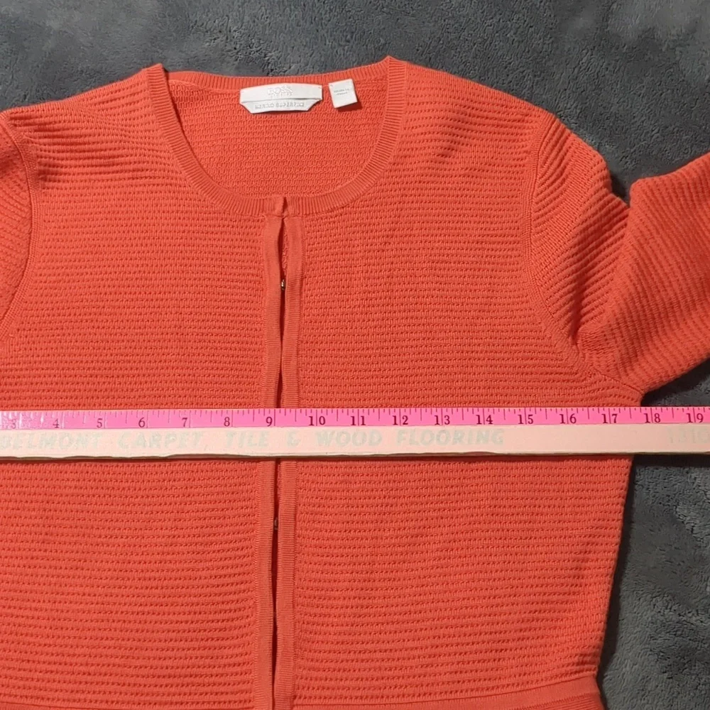 Hugo Boss Merino Super Fine Cardigan Sweater Orange Size Medium - Picture 7 of 8